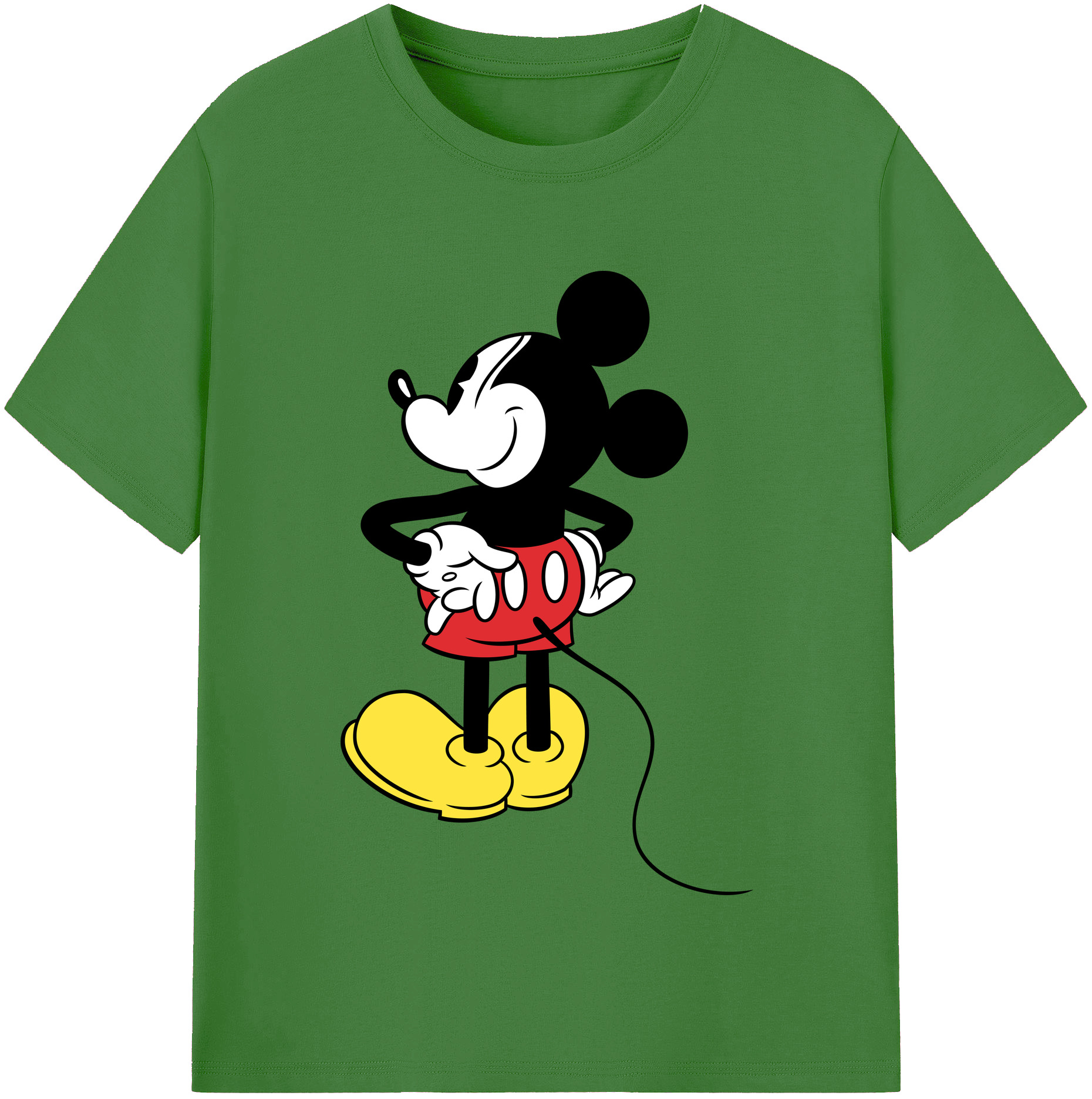 （画像用） ミッキーマウス Mickey Mouse レディースカジュアルプリントTシャツ（綿100％）